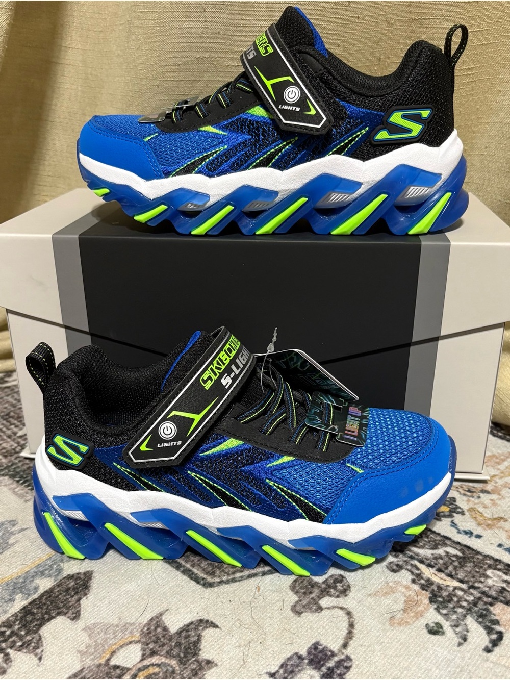 Skechers Boys Blue & Black Light-Up Sneakers